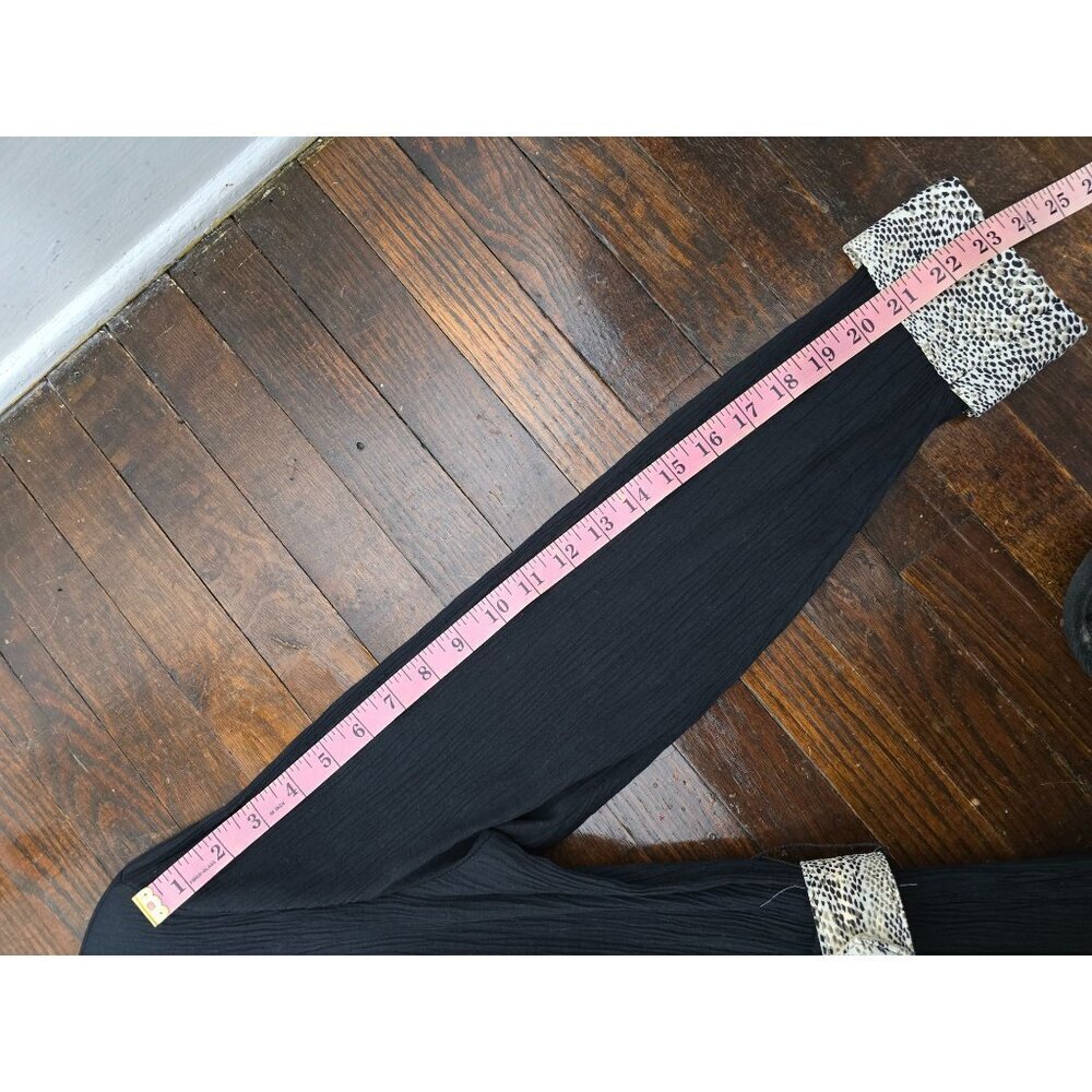 Vintage Black Python Belted Jumpsuit Playsuit Lon… - image 8